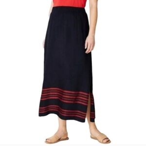 J. Jill Navy Blue Line Blend Skirt